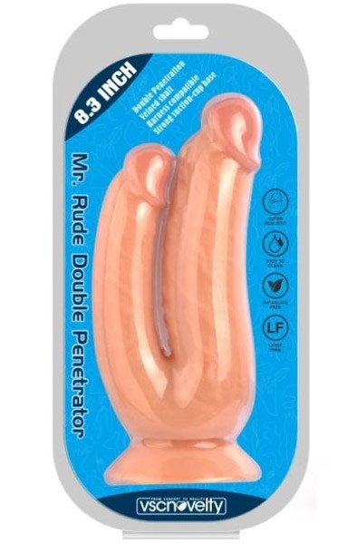 Realistic Penis Double Penetration Flesh 21 cm