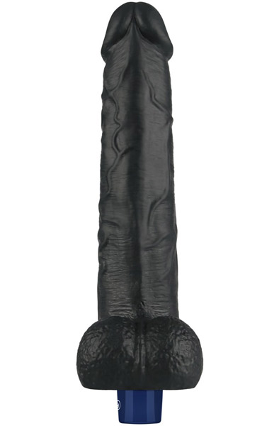 Rechargeable Vibrating Dildo Black 27,2 cm