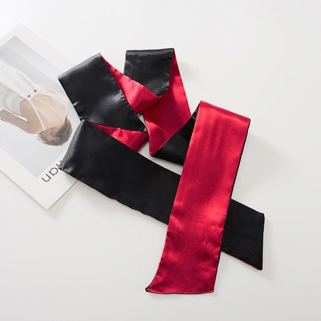 Satin Long Blindfold Red