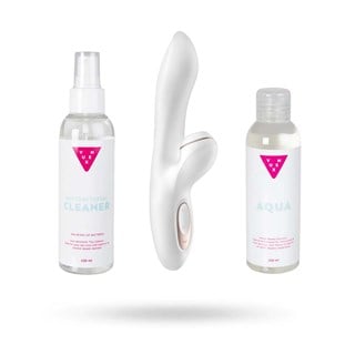 Kit Med Satisfyer Pro G-spot Rabbit, Vattenbaserat Glidmedel & Toy Cleaner 2x150 Ml