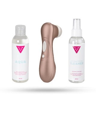 Kit Med Satisfyer Pro 2 + Vuxen Aqua Glidmedel & Toy Cleaner 2x150 Ml
