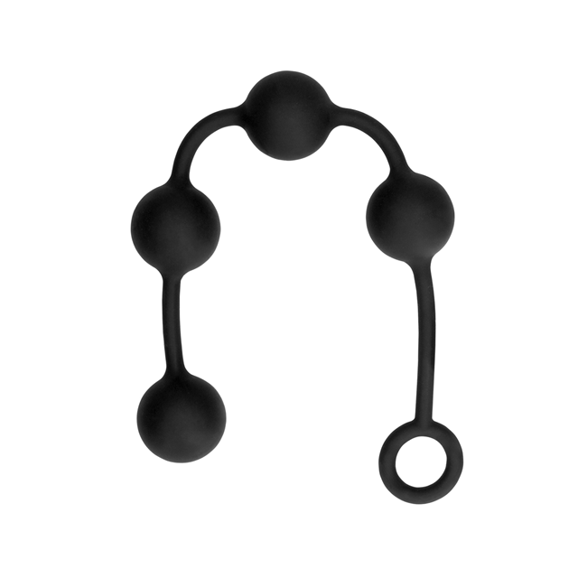 Silicone Anal Balls - Medium - Black