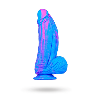 Silicone Dildo Fat Dick Blue-pink 25cm