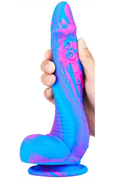 Silicone Dildo Inkipus Blue-Pink 25cm