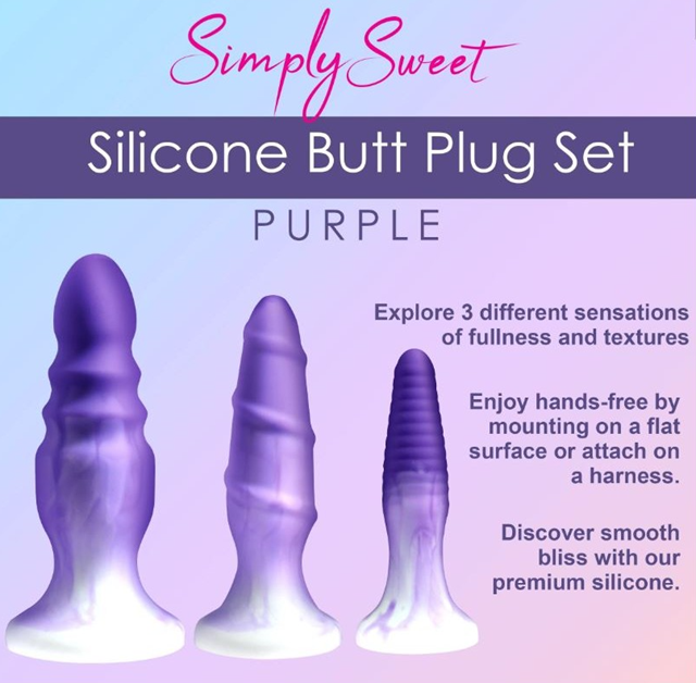 Simply Sweet Silicone Butt Plug Set