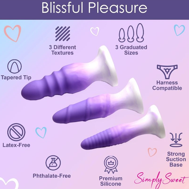 Simply Sweet Silicone Butt Plug Set