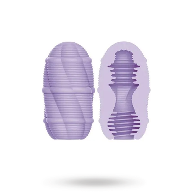 Smooth Stripes Cupid Masturbator Egg Purple