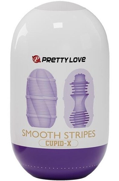 Smooth Stripes Cupid Masturbator Egg Purple