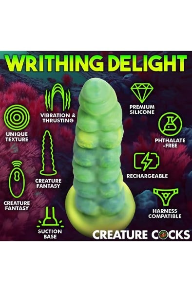 Squirmer Thrusting & Vibrating Dildo 23 cm