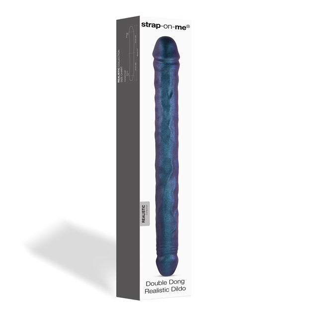 Double Dong Realistic Dildo - Snaky Metallic Color