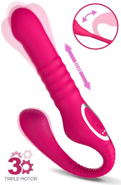 Strapless Strap-On Thrusting & Waving Pulse Dildo