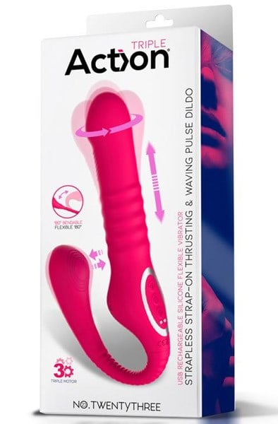 Strapless Strap-On Thrusting & Waving Pulse Dildo