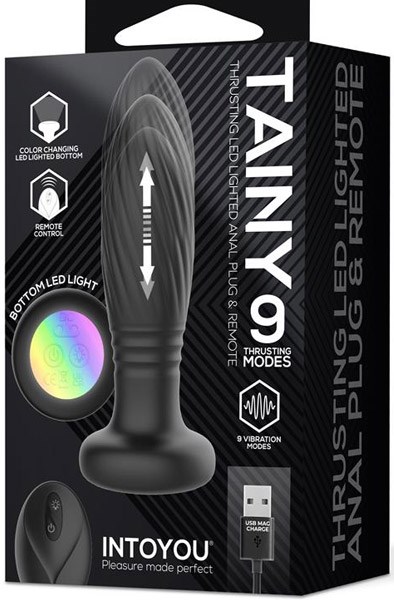 Tainy Thrusting Led Lighted Anal Plug With Remote