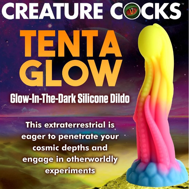 Tenta-Glow Glow-In-The-Dark Dildo 21,6 cm