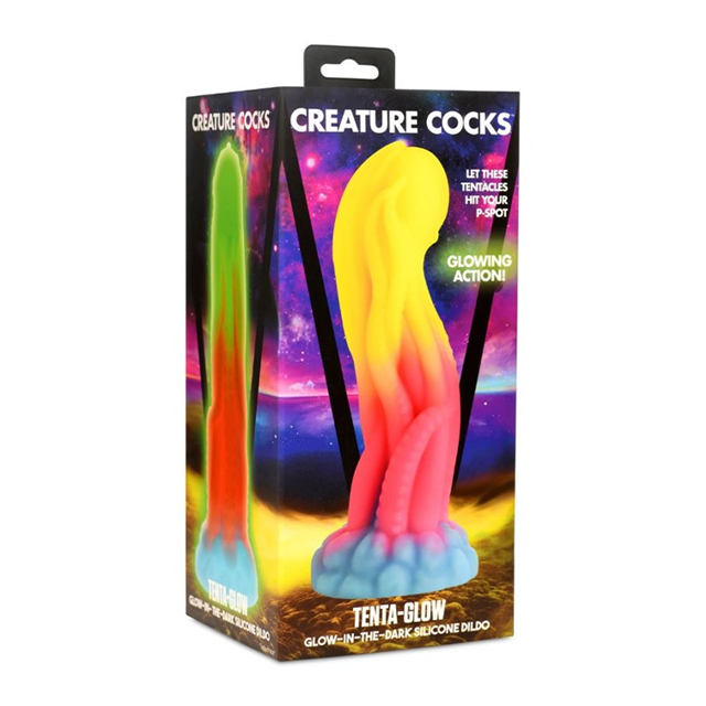 Tenta-Glow Glow-In-The-Dark Dildo 21,6 cm