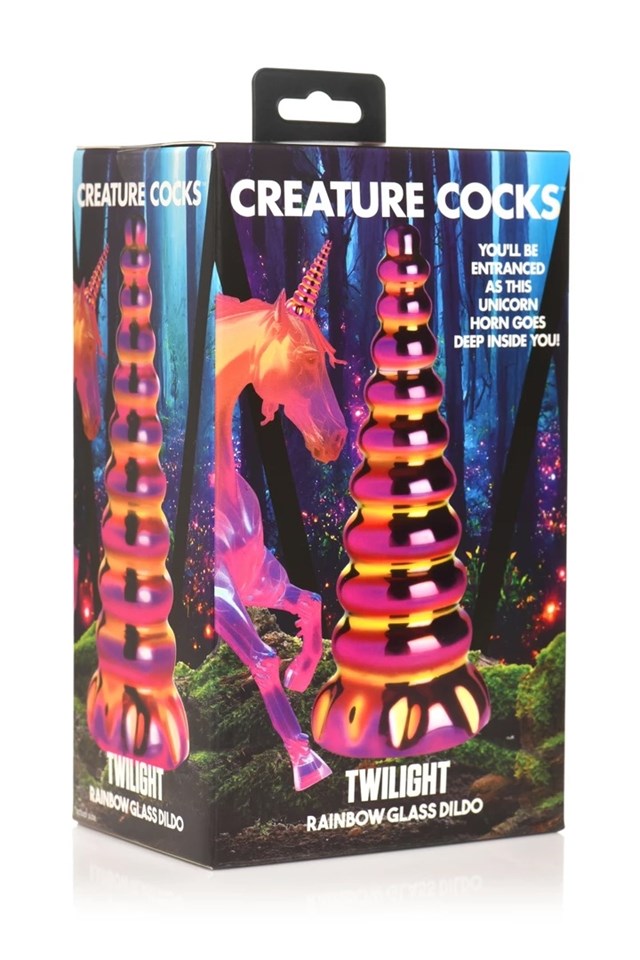 Twilight Rainbow Glass Dildo 16 cm