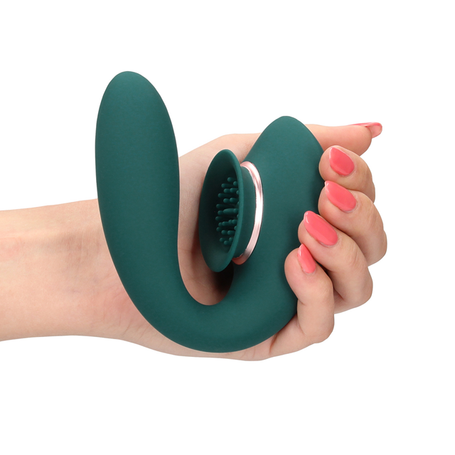 Twitch 3 - Rechargeable Vibrator and Suction - Forest Green