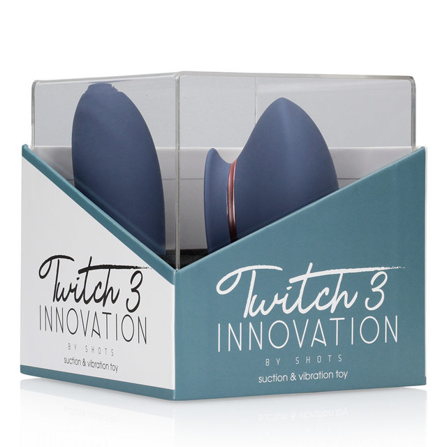 Twitch 3 Rechargeable Vibrator and Suction - Blue/Grey