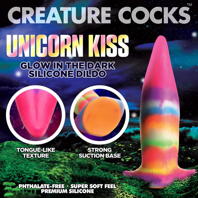 Unicorn Tongue Glow-in-the-Dark Dildo 21 cm