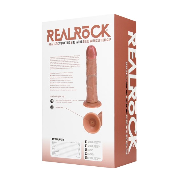 Vibrating and Rotating Regular Curved Cock 20.5 cm - Tan