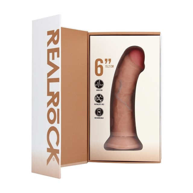 Vibrating Regular Curved Cock 15.5 cm - Flesh