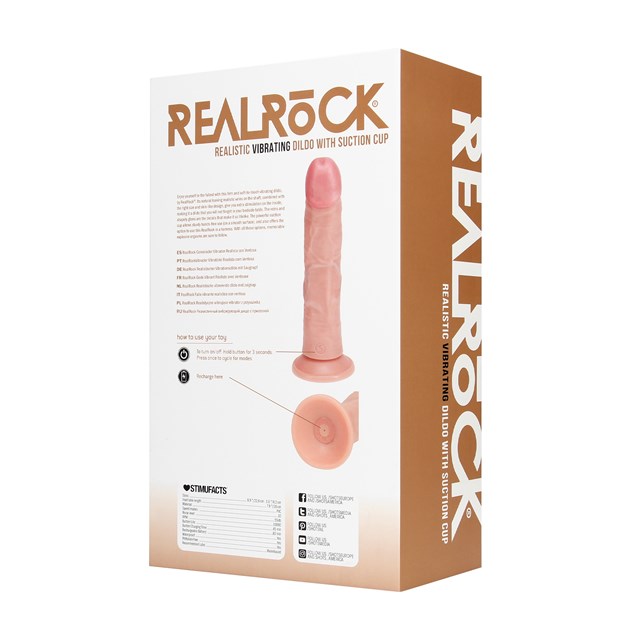 Vibrating Regular Curved Cock 20.5 cm - Flesh