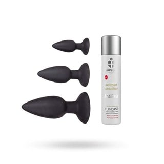 Sustainable Pleasure Silicone Buttplug Trainer Kit
& Swede Sensitive Analease Glidmedel 120 Ml